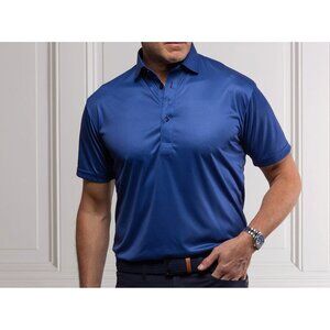 Collars & Co. Semi Spread Polo Built In Collar Turbo Blue 2xLarge Formal Dress